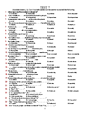 Bộ đề thi thử Đại học môn tiếng Anh năm 2014